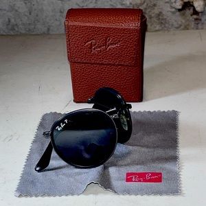 Rayban Polarized Round Lens Foldable - Gunmetal - RB3517 029/N8 48-22.
